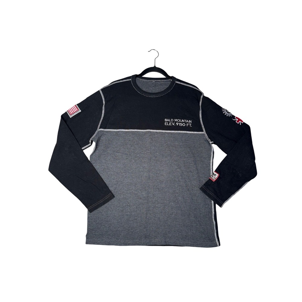 Alp-n-Rock Sun Valley‎ Bald Mountain Shirt Mens XL Black Grey Long Sleeve